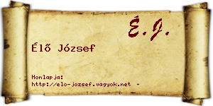 Élő József névjegykártya