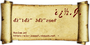 Élő József névjegykártya